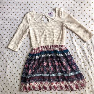 Floral Print Crochet Dress